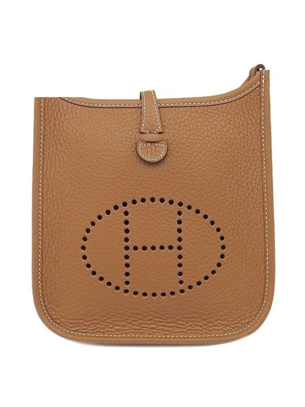 Hermes Shoulder Bag Evelyne TPM 16 Long Taurillon Clemence Gold Brown
